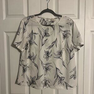 A New Day Cream and Black Floral Top